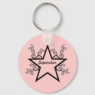 Superstar Swirls Sleutelhanger, zwart Sleutelhanger