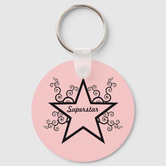Superstar Swirls Sleutelhanger, zwart Sleutelhanger (Voorkant)