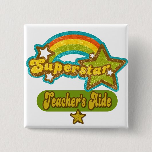 Superstar Teacher's Aide Vierkante Button 5,1 Cm (Voorkant)