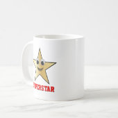 Superstar-teken Gold Color Star glimlachen Koffiemok (Voorkant links)