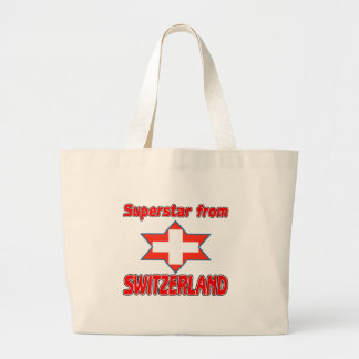 Superstar uit Zwitserland Grote Tote Bag