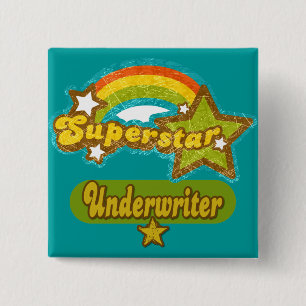 Superstar Underwriter Vierkante Button 5,1 Cm