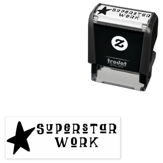 Superstar Werk Rubber Stamp Zelfinktende Stempel (In situ)