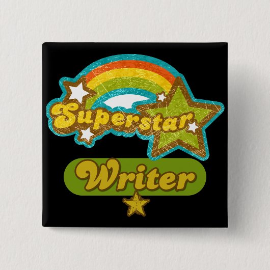 Superstar Writer Vierkante Button 5,1 Cm (Voorkant)