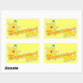 Superstar zal zo ver gaan rechthoekige sticker (Vel)