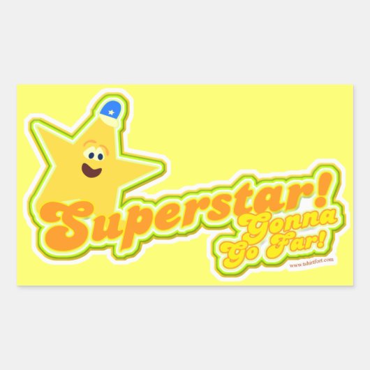 Superstar zal zo ver gaan rechthoekige sticker (Voorkant)