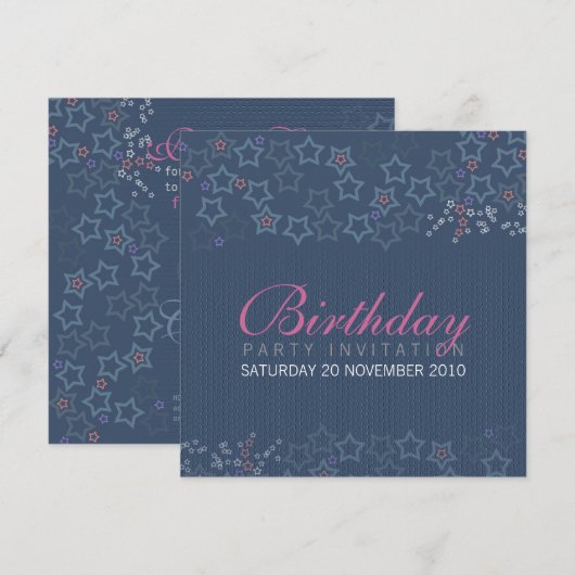 Superstars Birthday Invitationz Kaart (Voorkant / Achterkant)