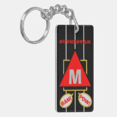 Superster Cartoon Monogram Zwart Rood Sleutelhanger (Voorkant Links)