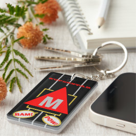 Superster Cartoon Monogram Zwart Rood Sleutelhanger