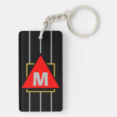 Superster Cartoon Monogram Zwart Rood Sleutelhanger (achterkant)