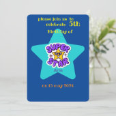 Superster Kids Verjaardag Kaart (Staand voorkant)