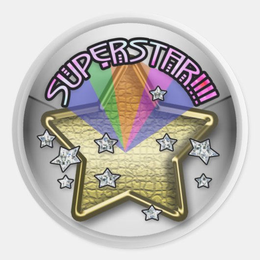 superster-kind ronde sticker (Voorkant)
