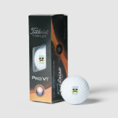 Superster met zonnebril en snor golfballen (Verpakking)