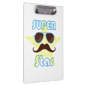 Superster met zonnebril en snor klembord (Rechts)