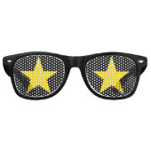 Superster Party Shades (Goud/Zwart) Retro Zonnebril (Voorkant)