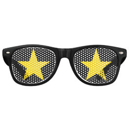 Superster Party Shades (Goud/Zwart) Retro Zonnebril