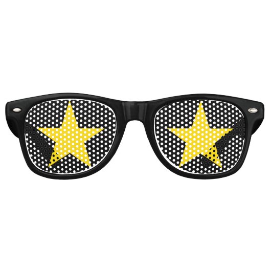 Superster Party Shades (Goud/Zwart) Retro Zonnebril (Voorkant)