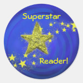 Superster Reader! Ronde Sticker (Voorkant)