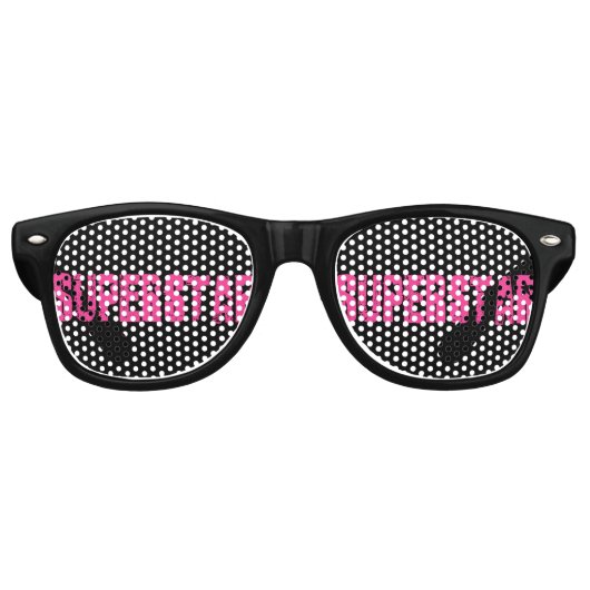 Superster roze retro zonnebril (Voorkant)