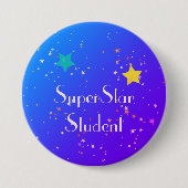Superster-student met sterren ronde button 7,6 cm (Voorkant)