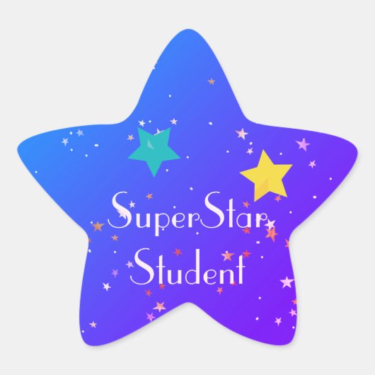 Superster-student met sterren ster sticker (Voorkant)