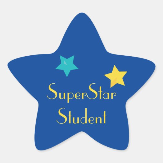 Superster-student met sterren ster sticker (Voorkant)