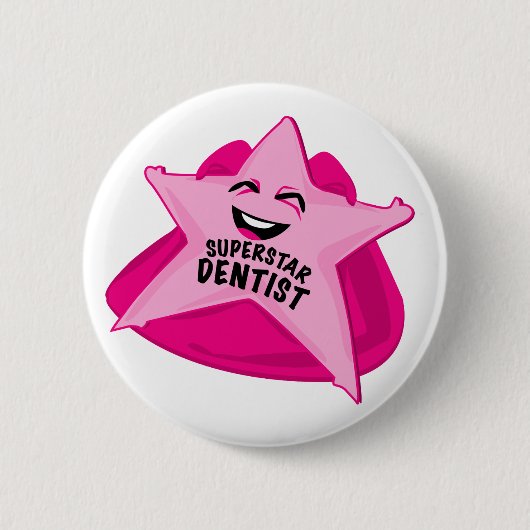 superster tandst grappige pin ronde button 5,7 cm (Voorkant)