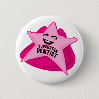 superster tandst grappige pin ronde button 5,7 cm