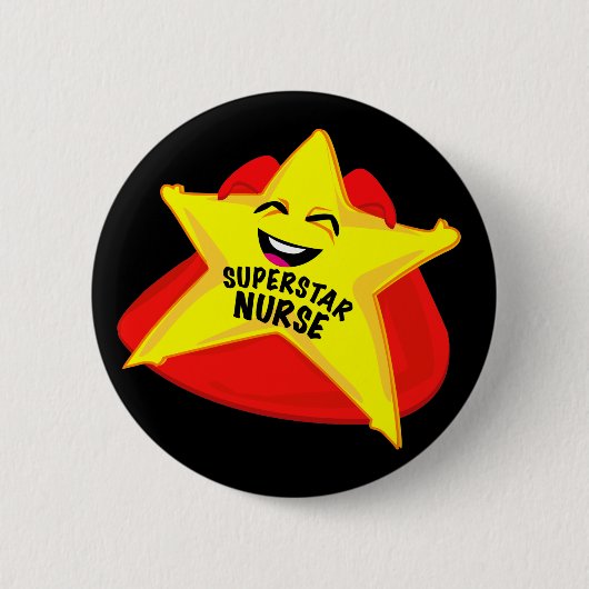superster verpleegster grappige pin ronde button 5,7 cm (Voorkant)