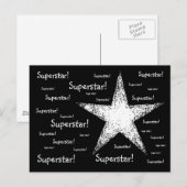 Superster! | Zwart Briefkaart (Voorkant / Achterkant)