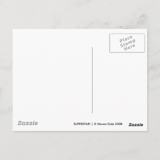 Superster! | Zwart Briefkaart (Achterkant)
