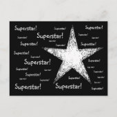 Superster! | Zwart Briefkaart (Voorkant)