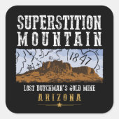 SUPERSTIESMOUNTAINEN ARIZONA SQUARE STICKER (Voorkant)