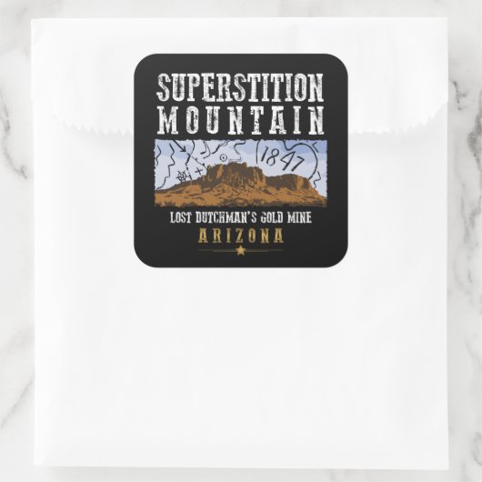 SUPERSTIESMOUNTAINEN ARIZONA SQUARE STICKER (Tas)