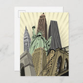 Superstijlvolle Cityscape NYC Briefkaart (Voorkant / Achterkant)