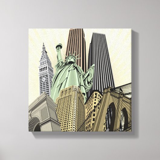 Superstijlvolle Cityscape NYC Canvas Afdruk (Voorkant)
