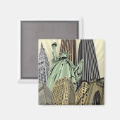 Superstijlvolle Cityscape NYC Magneet (Voorkant / Achterkant)