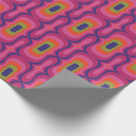 Superstijlvolle en moderne retro 60s 70s cadeautwr cadeaupapier (Hoek)