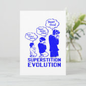 superstitie evolutie grappig kaart (Staand voorkant)