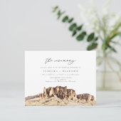 SUPERSTITIE MOUNTAIN Desert Wedding Ceremonie Kaart (Staand voorkant)