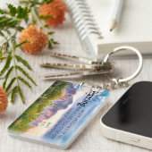 Superstitiergebergte Arizona woestijn Zacht Paars Sleutelhanger (Voorkant Rechts)