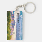 Superstitiergebergte Arizona woestijn Zacht Paars Sleutelhanger (achterkant)