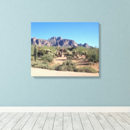 Superstitiergebergten Canvas Afdruk (Insitu (Houten vloer))