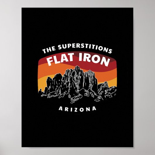 Superstition Flat Iron Arizona Berg Wandelen Poster (Voorkant)