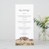 SUPERSTITION MOUNTAIN Aquarel Trouw Menu Kaart (Staand voorkant)