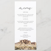 SUPERSTITION MOUNTAIN Aquarel Trouw Menu Kaart (Voorkant)