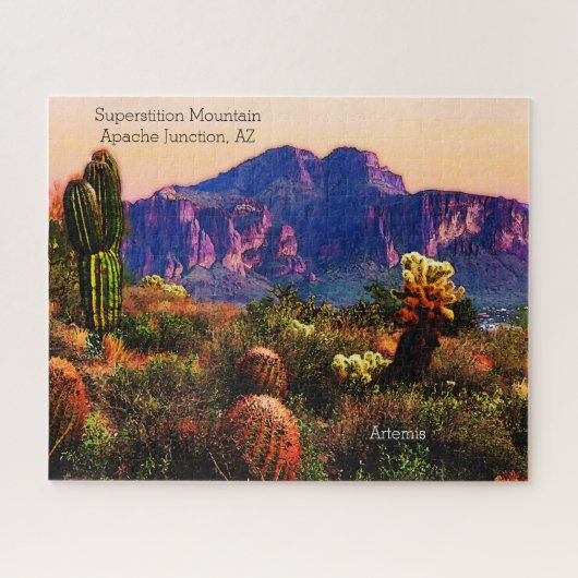 Superstition Mountain Arizona Desert Scenery Cacti Legpuzzel (Horizontaal)