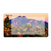 Superstition Mountain Arizona Desert Scenery Etiket (Voorkant)