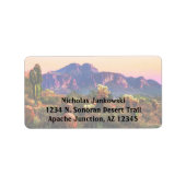 Superstition Mountain Arizona Desert Scenery Etiket (Voorkant)