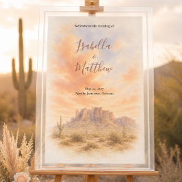 Superstition Mountains Arizona Woestijn Bruiloft Acryl Bord